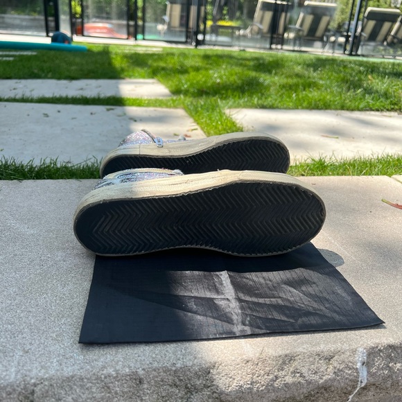 Golden Goose silver glitter sneaker with muted pink suede star - Picture 3 of 5